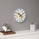 Golden Butterfly Design Round Clock<br><div class="desc">This butterfly design wall clock is a timekeeping device designed to hang on a wall, serving as both a functional tool and a decorative focal point for a room. Made from acrylic and features a pre-installed backside hanging slot for easy hanging and a non-ticking design. You can customise this wall...</div>