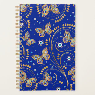 Golden Butterfly Evil Eye Pattern Planner