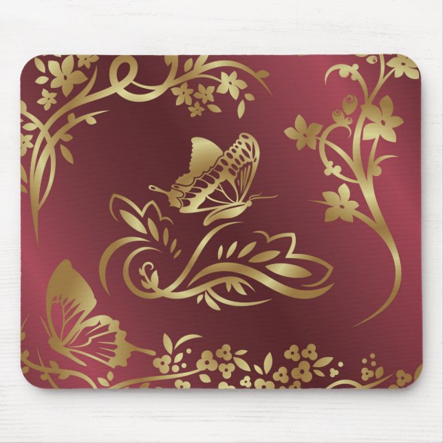 Golden butterfly mouse mat (Front)