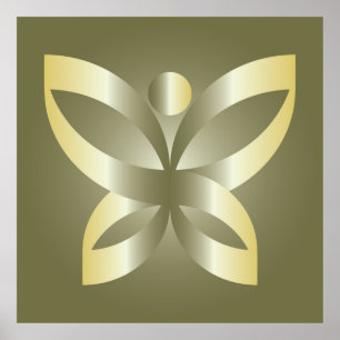 Golden butterfly poster