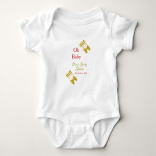 Golden butterfly red baby shower oh baby modern bodysuit