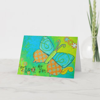 Golden Butterfly Thank  You Thank You Card