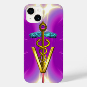 GOLDEN CADUCEUS VETERINARY SYMBOL / Pink Fuchsia Case-Mate iPhone 14 Case