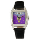 GOLDEN CADUCEUS VETERINARY SYMBOL / Purple