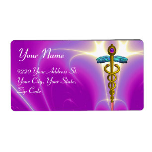 GOLDEN CADUCEUS, vibrant amethyst,pink fuchsia