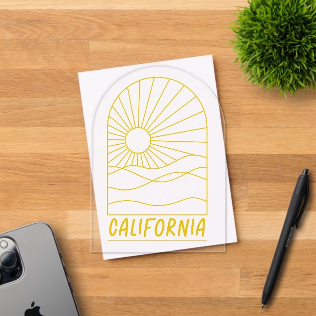 Golden California Sunscape Acrylic Invitations (Insitu (Invitation Card))