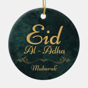  Golden Calligraphy Eid Al-Adha Mubarak 2025 Ceramic Tree Decoration