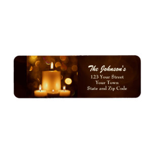 Golden Candles Return Address Labels