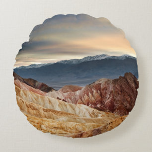 Golden Canyon at Sunset Round Cushion