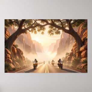 Golden Canyon Ride at First Light Poster
