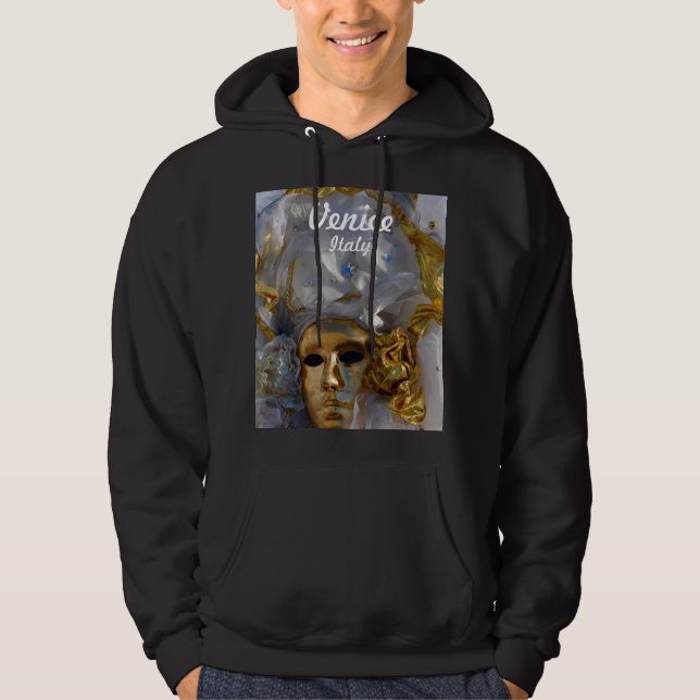 Golden Carnival Mask - Venice, Italy Hoodie (Front)