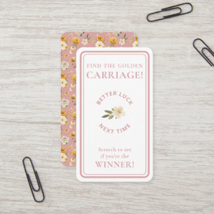 Golden Carriage Scratch-Off Blush Pink Non-Winner Business Card