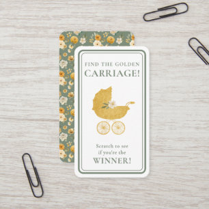 Golden Carriage Scratch-Off Game Sage Green Winner Business Card
