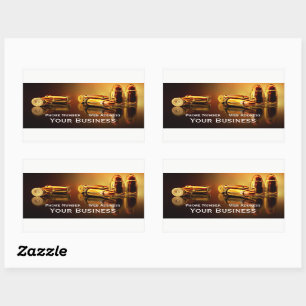 Golden Cartidges Business Card Rectangular Sticker