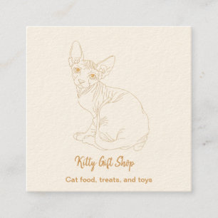 Golden Cat Square Business Card