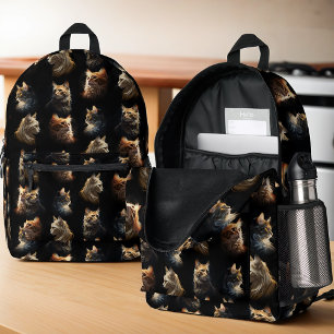 Golden Cats Printed Backpack
