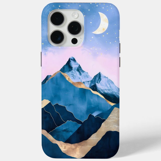 Golden Celestial Peaks Watercolor Case-Mate iPhone Case (Back)
