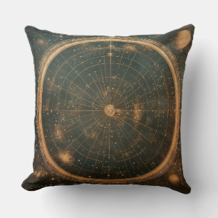 Golden Celestial Star Map (2) Cushion
