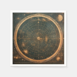 Golden Celestial Star Map (2) Napkin