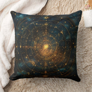 Golden Celestial Star Map (3) Cushion