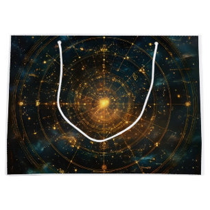 Golden Celestial Star Map (3) Large Gift Bag