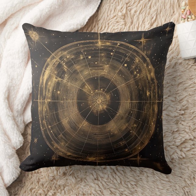 Golden Celestial Star Map (5) Cushion (Blanket)