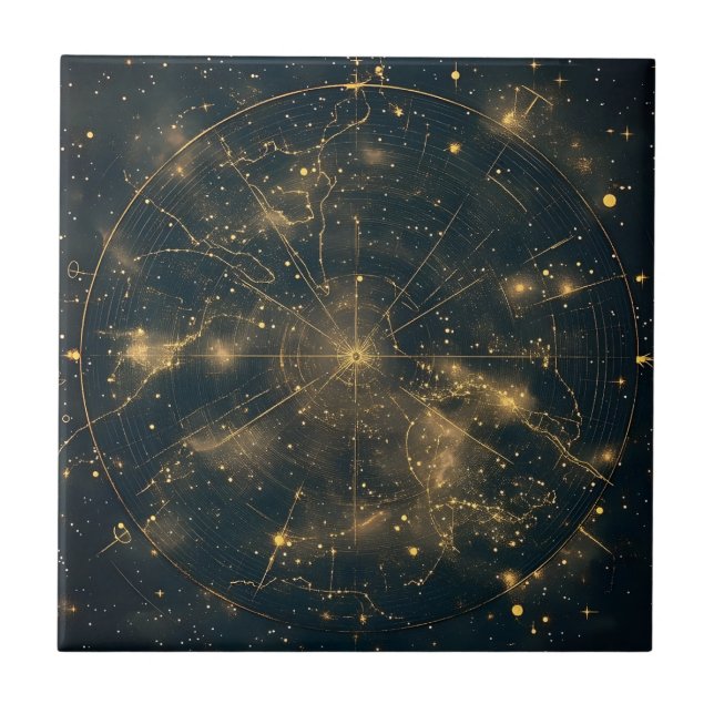 Golden Celestial Star Map (5) Tile (Front)