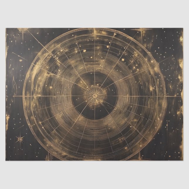 Golden Celestial Star Map (5) Tissue Paper (Front)
