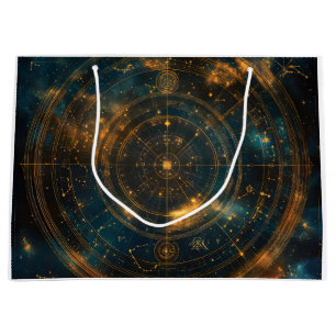 Golden Celestial Star Map Large Gift Bag