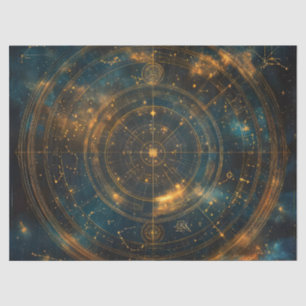 Golden Celestial Star Map Tissue Paper