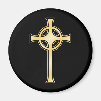 Golden Celtic Christian Cross Magnet