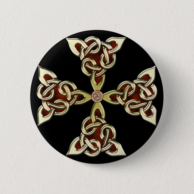 Golden Celtic Cross Button (Front)