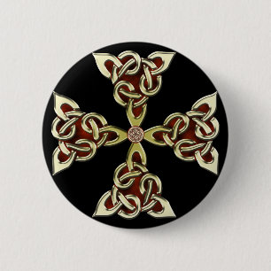 Golden Celtic Cross Button