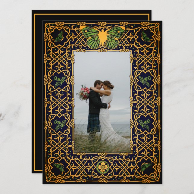 Golden Celtic Knot Invitation (Front/Back)