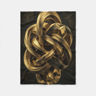 Golden Celtic Knot Ornate Interlocking Art Fleece Blanket