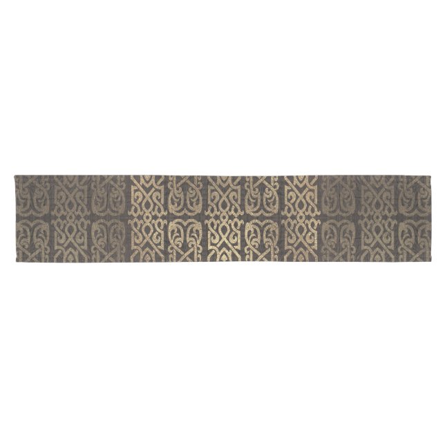 Golden Celtic Pattern on wooden texture Short Table Runner (Horizontal)
