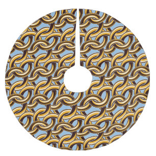 Golden chain links: seamless pattern. brushed polyester tree skirt