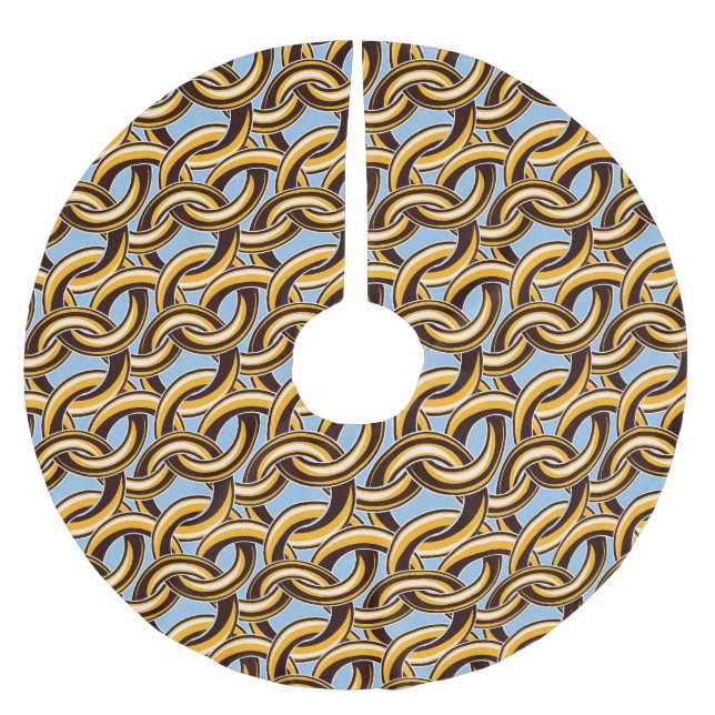 Golden chain links: seamless pattern. brushed polyester tree skirt (Front)