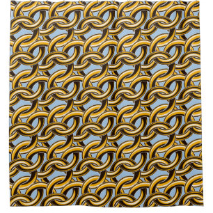 Golden chain links seamless pattern shower curtain