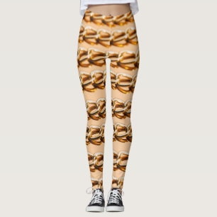 Golden Chains: Reflective Luxury Seamless Leggings