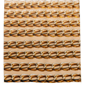 Golden Chains: Reflective Luxury Seamless Shower Curtain