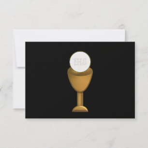 Golden Chalice and Host - Holy Communion Invitation