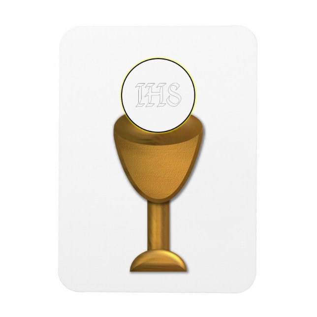 Golden Chalice and Host - Holy Communion Magnet (Vertical)