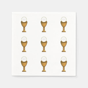 Golden Chalice and Host - Holy Communion Napkin