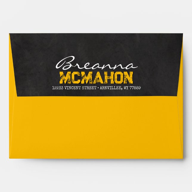 Golden Chalkboard Graduation Envelopes (Matching Envelopes, Return Address Labels & Envelope Seals)