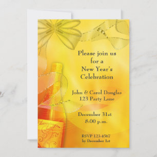 Golden Champagne Invitation
