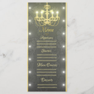 Golden chandelier menu