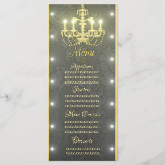 Golden chandelier menu