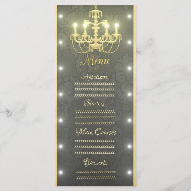 Golden chandelier menu (Front)