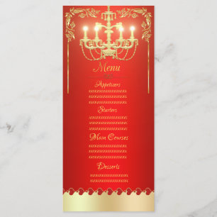 Golden chandelier menu